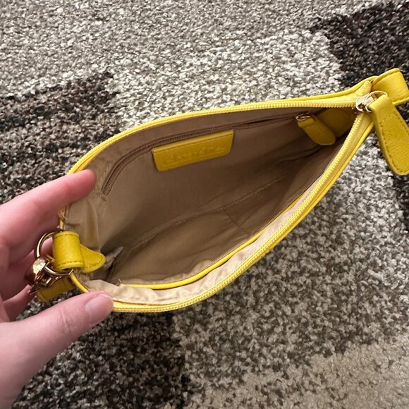 CHARMING CHARLIE Yellow Perrin Wristlet Loop Purse Wallet Gold Bright Summer Bag - Picture 6 of 12